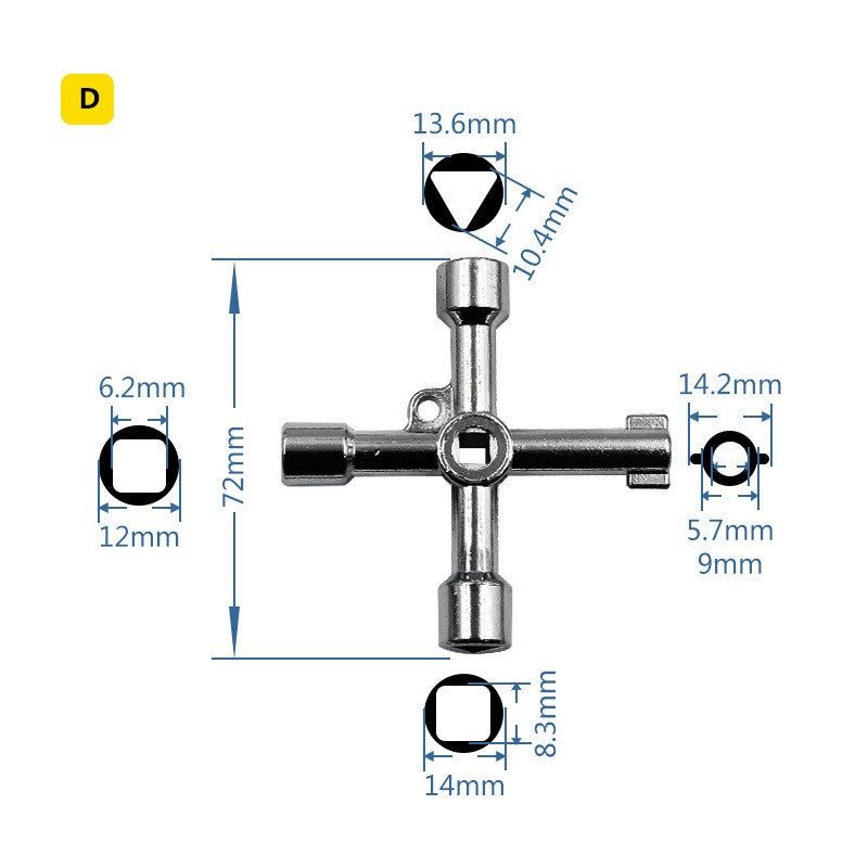 Chave Inglesa Phillips de 4 Vias Mini Universal Triângulo Interno Multifunções Pequena Chave Cruzada Ferramentas Manuais de Reparo Para Elevador de Carro