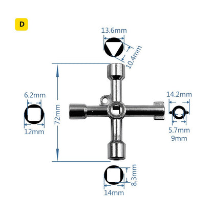 Chave Inglesa Phillips de 4 Vias Mini Universal Triângulo Interno Multifunções Pequena Chave Cruzada Ferramentas Manuais de Reparo Para Elevador de Carro