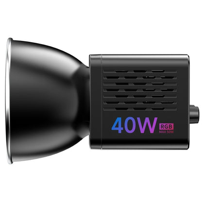 Ulanzi L024 Luz de Vídeo RGB 40W 2500-6500K Bicolor 0-359° Luz COB RGB Mini Montagem Bowens Luz de Preenchimento 3400mAh Luz COB