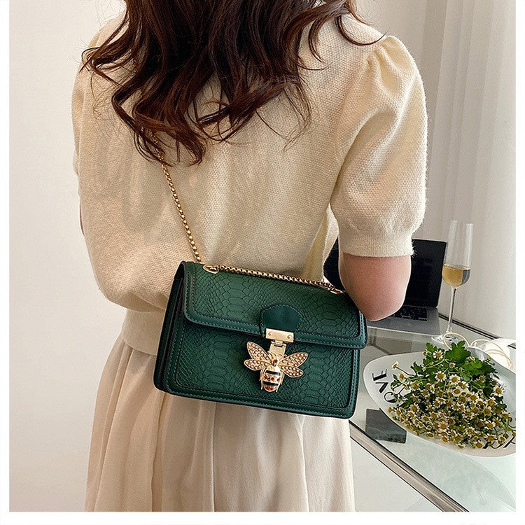 Luxury Handbags for Women Crossbody Bags Bee Lock Tote Casual Flap Purses Crocodile Print Leather Handbag Ladies Shoulder Bags