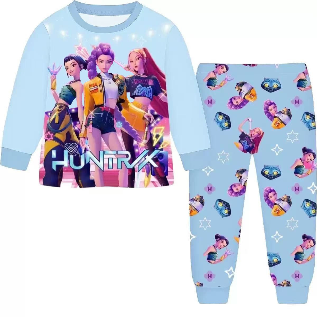 KPop Demon Hunters Movie Conjunto de Pijama Periférico Kawaii Manga Comprida Calça Comprida Anime Fantasia Brinquedo Infantil Presente de Natal