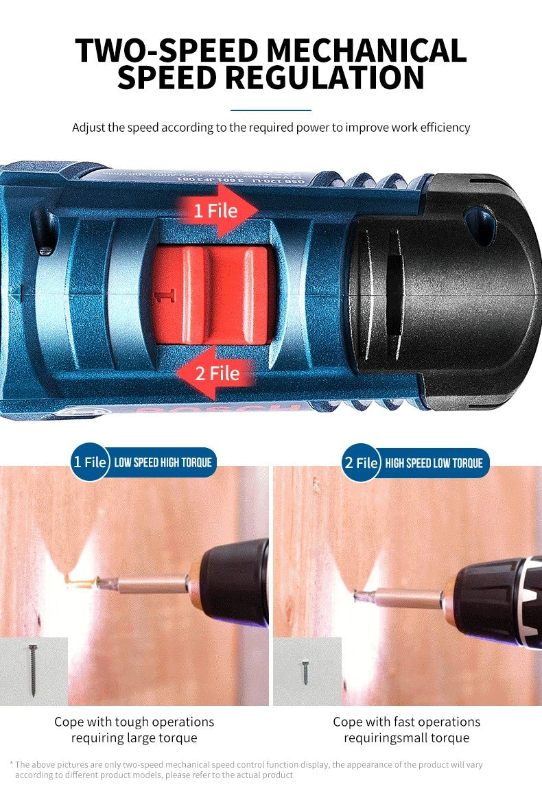 Parafusadeira Elétrica Bosch 12V Recarregável Sem Fio GSR 120-LI Host+Caixa+Carregador Original+1 Bateria Yunchi 2A