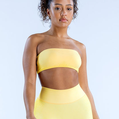 Ignite Bandeau Impact Sport Bra Women Seamless Yoga Bra Medium Support Padded Gym Crop Top Stretchy Fitness Back Cross Sport Top