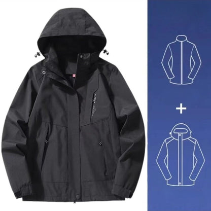 Men's Women's 2025 New Winter Jacket 3 in 1 Waterproof Windproof Detachable Outdoor Hiking Climbing Shell