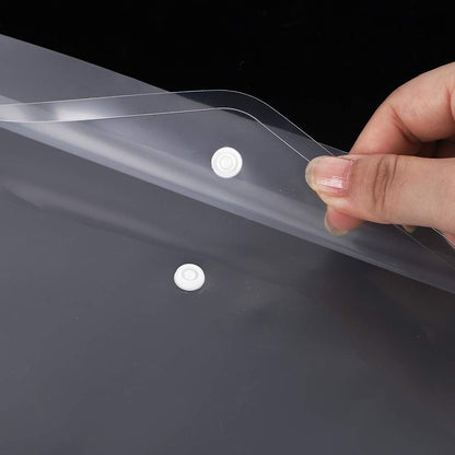 10 PCS Plastic Folders for Document, A4 Size Plastic Envelopes with Snap Closure, Clear File Folders Bags for School Office