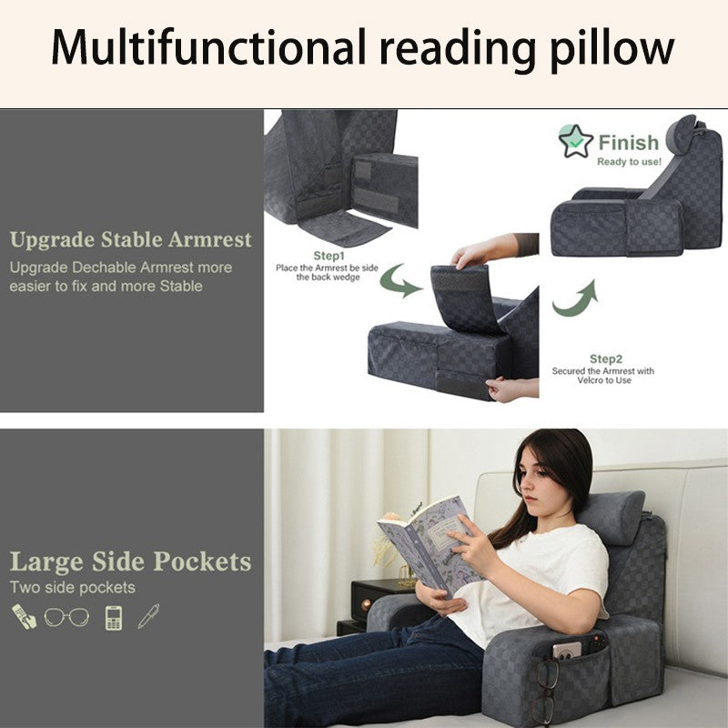 Home Bed Reading Pillow Cushion Adjustable Adult Headrest Pillow Perfect for Watching TV Reading Gaming or Resting Decoration ??