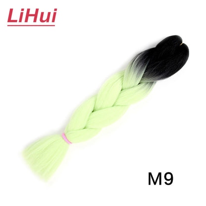 Cabelo Sintético Trança Jumbo 24 Polegadas Ombre Jumbo Extensão de Cabelo para Mulheres Tranças DIY Roxo Rosa Amarelo Cinza Lihu