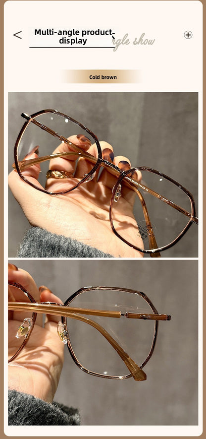 LYSON New Fashion Large Polygonal Women Reading Glasses Anti Blue Light Progressive Prescription Glasses Myopia Optical Eyewear