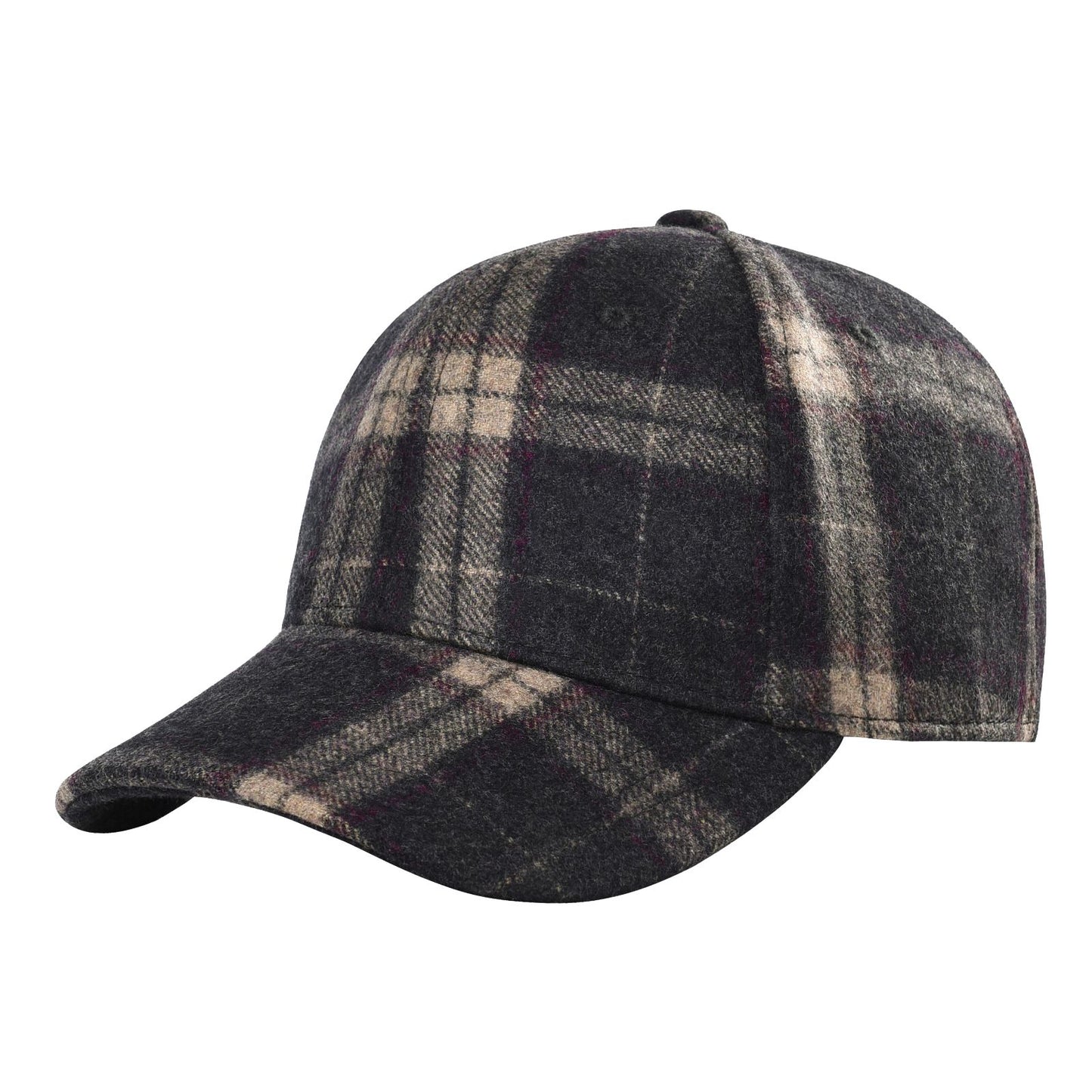 BOTVELA Men's Wool Tweed Baseball Cap Casual Style Soft Adjustable Unstructured Hat