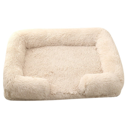 Ninho de Animais de Estimação Circular Longo de Pelúcia de Inverno, Cama para Cachorro, Cama para Gato, Almofada Macia para Animais de Estimação, Suprimentos para Animais de Estimação