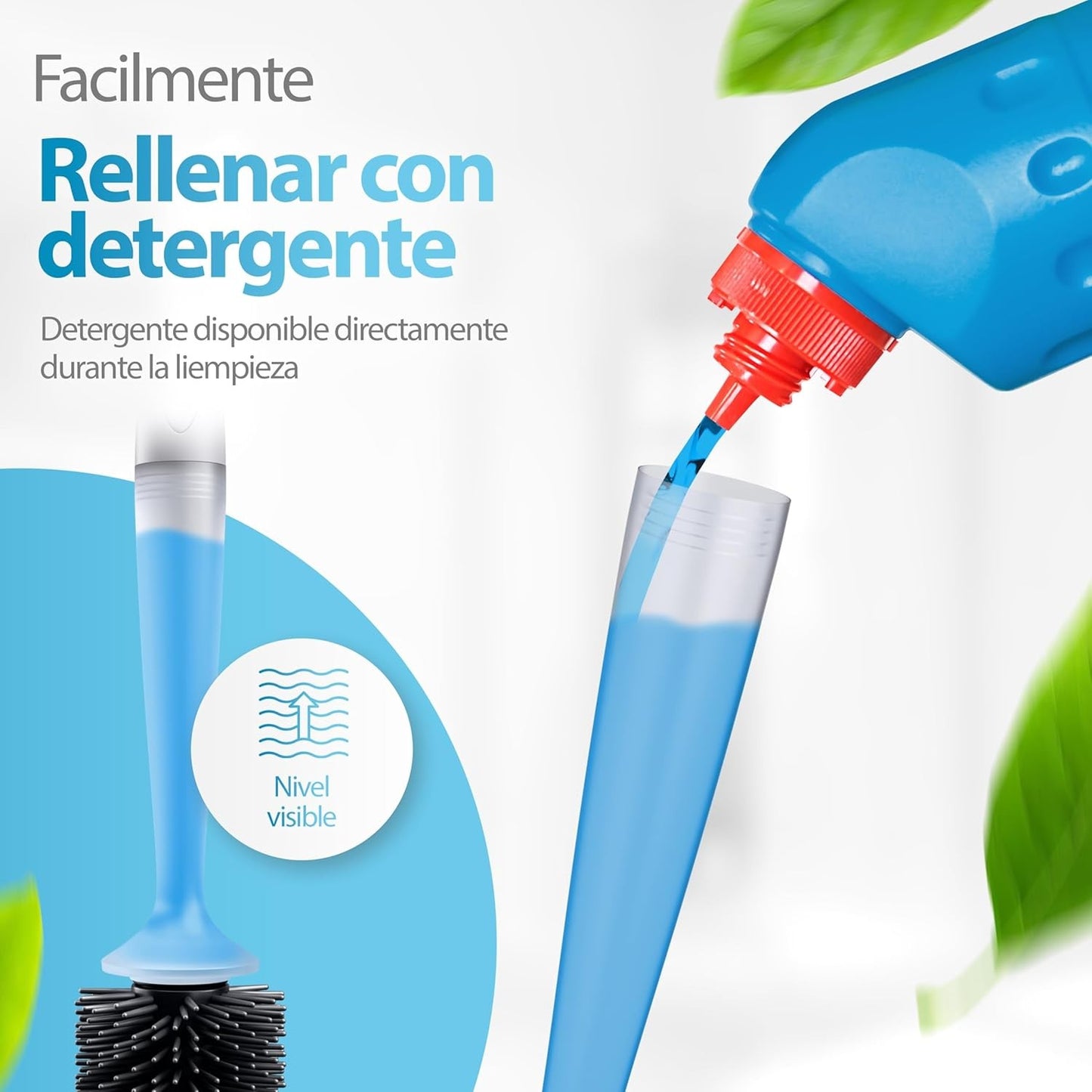 Refillable Silicone Toilet Brush Wall Mount Toilet Bowl Cleaning Brush Set for Corner Cleaning Tools Bathroom Accessories