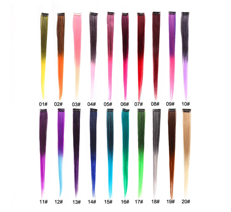 Alileader Aplique de Cabelo Extensão com Clip 57 Cores Ombre Liso Extensão de Cabelo com Clip em Apliques Peças de Cabelo de Fibra de Alta Temperatura