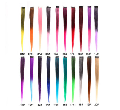 Alileader Aplique de Cabelo Extensão com Clip 57 Cores Ombre Liso Extensão de Cabelo com Clip em Apliques Peças de Cabelo de Fibra de Alta Temperatura
