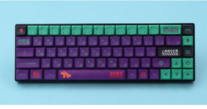 Keycaps Personalizadas Tema Eva Animação Japonesa Perfil XDA PBT Sublimação para Teclado Mecânico com Switch MX GMK