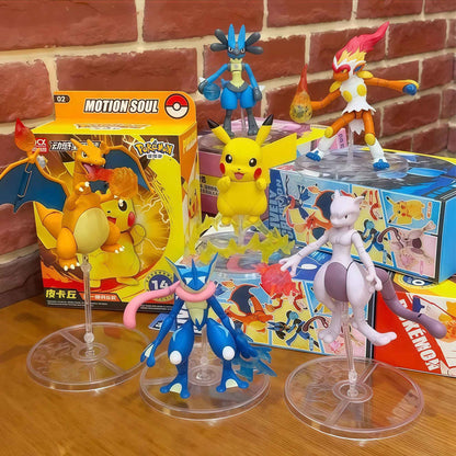 LDCX Mewtwo Charizard Greninja Anime Figure Lucario Infernape Action Figures Movable Model Collection Statue Ornament Toys Gifts