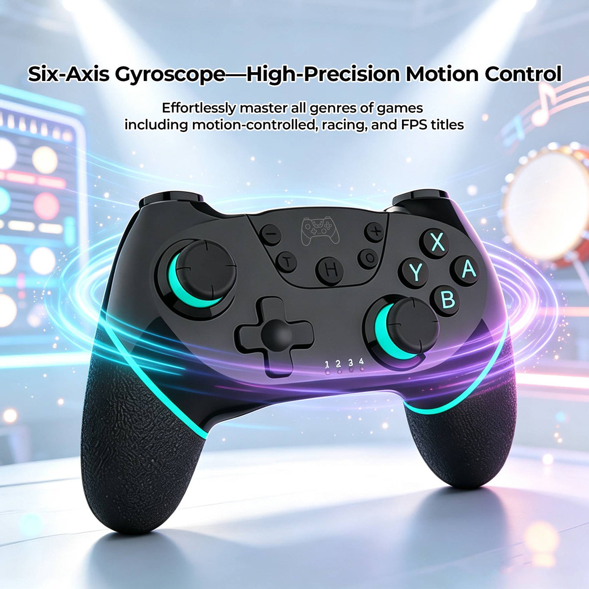 Wireless Pro Controller for Nintendo Switch /OLED/Lite, Haff-Effect Joystick 6?Axis Gyro Dual Vibration Gaming Joystick