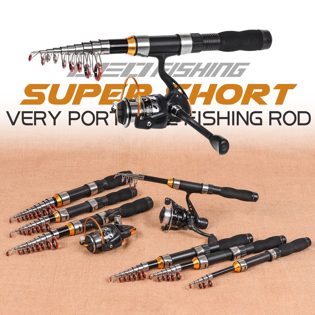 1~2.3m Telescopic Mini Fishing Rods Super Hard Carbon Steel Rivers Lakes Fishing Rod Portable Sea Pole Fishing Good Accessories