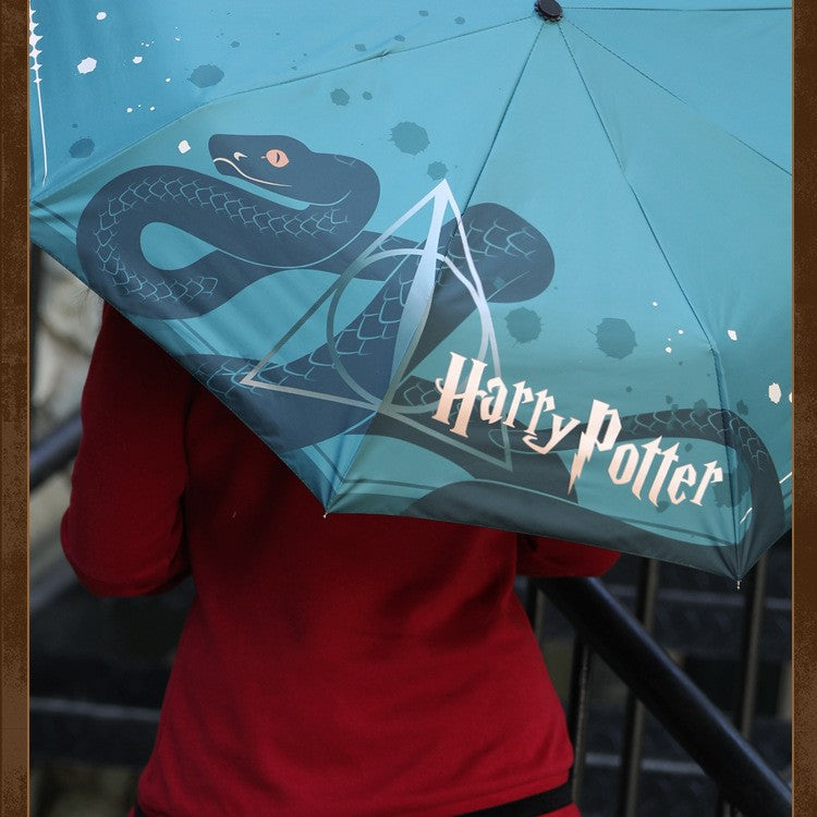 Bonecos de Anime Guarda-Chuva Harry Potter Meninos e Meninas Chuva e Sol Automático Portátil Dobrável Guarda-Sol Presente para Fãs Brinquedos