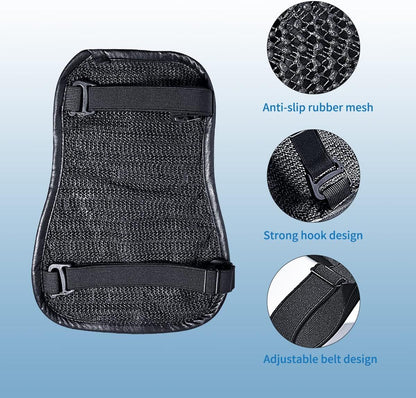 Almofada de assento de motocicleta com absorção de choque, descompressão em gel colmeia 3D, almofada de assento de motocicleta universal confortável