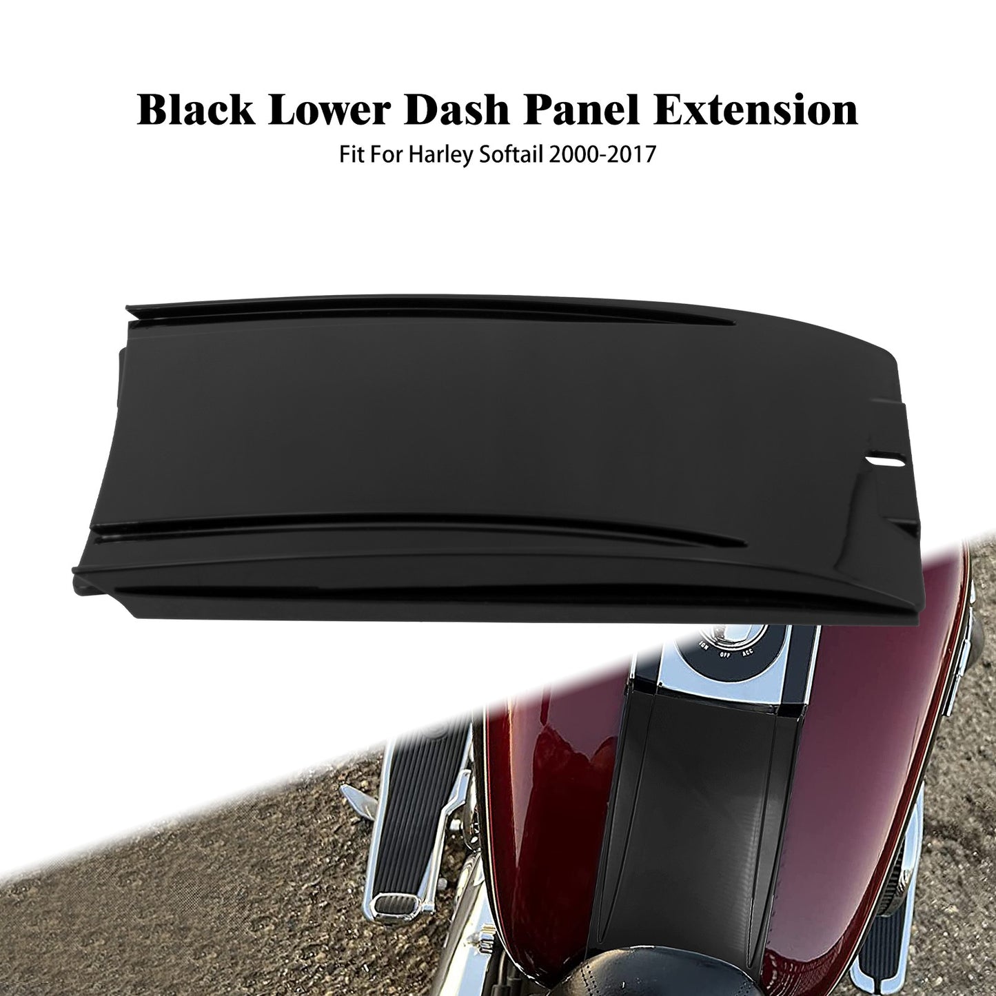Extensão de Painel Inferior de Painel de Motocicleta Cromado Preto para Harley Softail Deluxe Springer Classic Night Train Injetada 00-2017