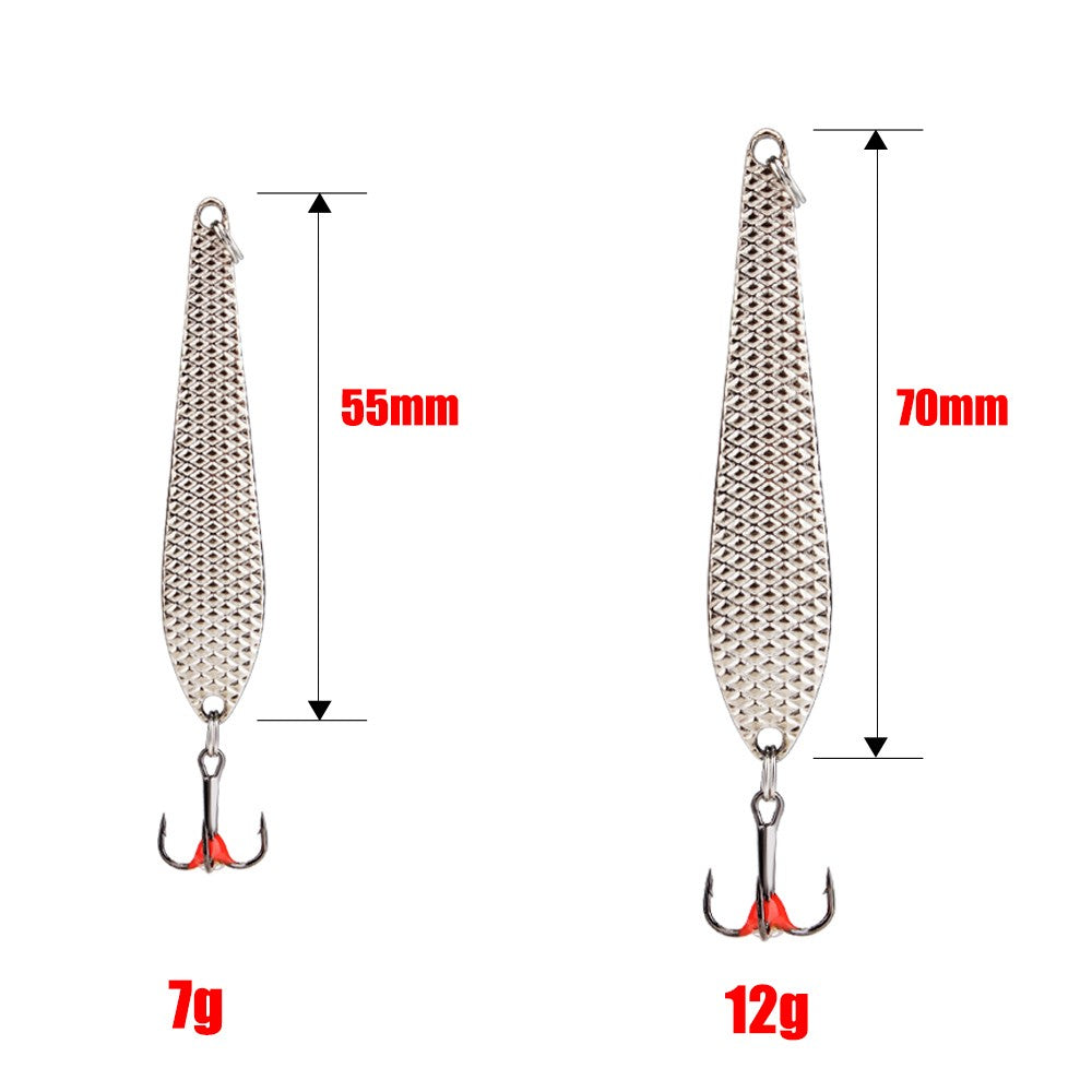 Isca de Pesca no Gelo FTK 7g/12g 55mm/70mm Isca Dura de Pesca Anzol Triplo Colher de Metal Balancim Wobbler Pesca
