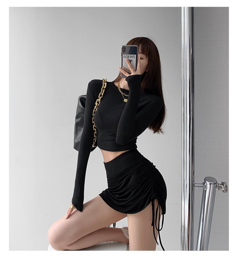 Sexy Bandage Summer Skirts Women Black High Waist Elastic Mini Skirt With shorts Hot Club A Line Slim Bodycon Skirts for Women