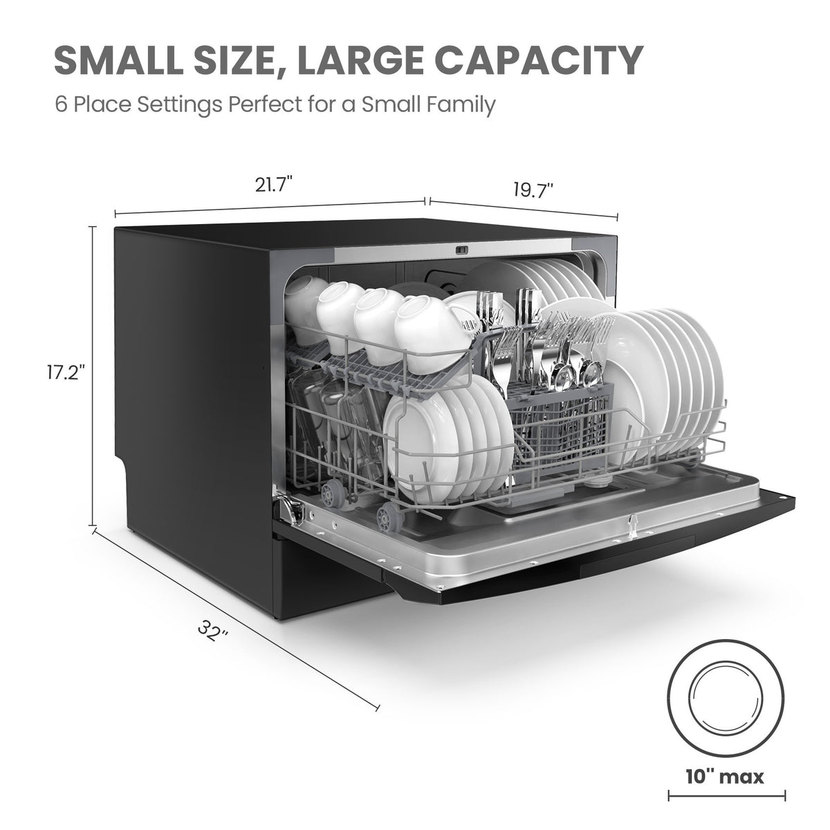 Midea&Comfee Automatic dishwasher, Large capacity dishwasher,6 Place Settings ?Can schedule appointments, multifunctional dishwasher, suitable for large and small kitchens, can be embedded dishwasher, suitable for homes and restaurants