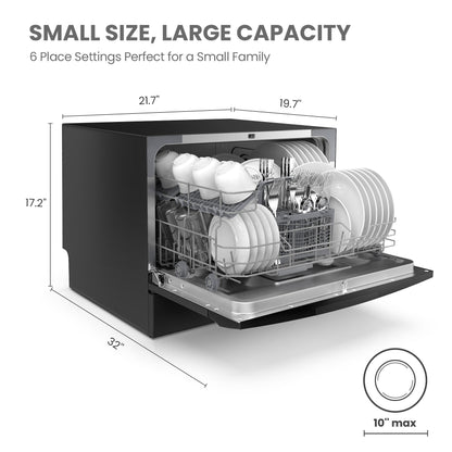 Midea&Comfee Automatic dishwasher, Large capacity dishwasher,6 Place Settings ?Can schedule appointments, multifunctional dishwasher, suitable for large and small kitchens, can be embedded dishwasher, suitable for homes and restaurants