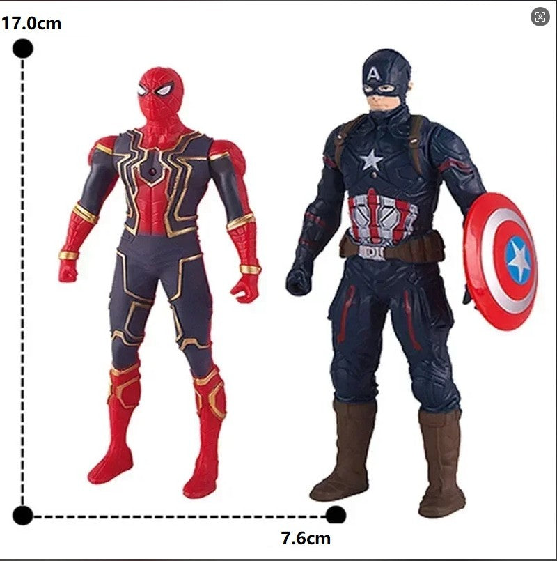 17 Cm Brinquedos Infantis Bonecos Marvel Anime Homem-Aranha Hulk Boneco de Ação Homem de Ferro Desenho Animado Brinquedo Infantil Presente de Natal Boneca Luminosa Hobbies