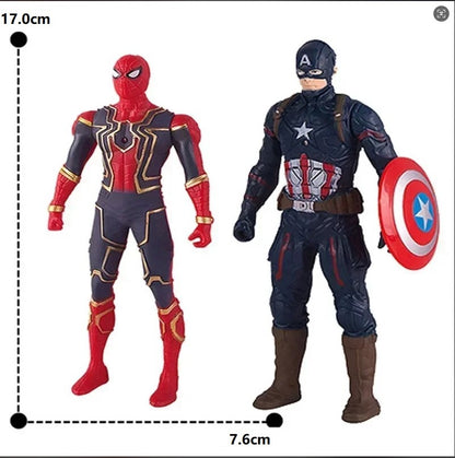 17 Cm Brinquedos Infantis Bonecos Marvel Anime Homem-Aranha Hulk Boneco de Ação Homem de Ferro Desenho Animado Brinquedo Infantil Presente de Natal Boneca Luminosa Hobbies