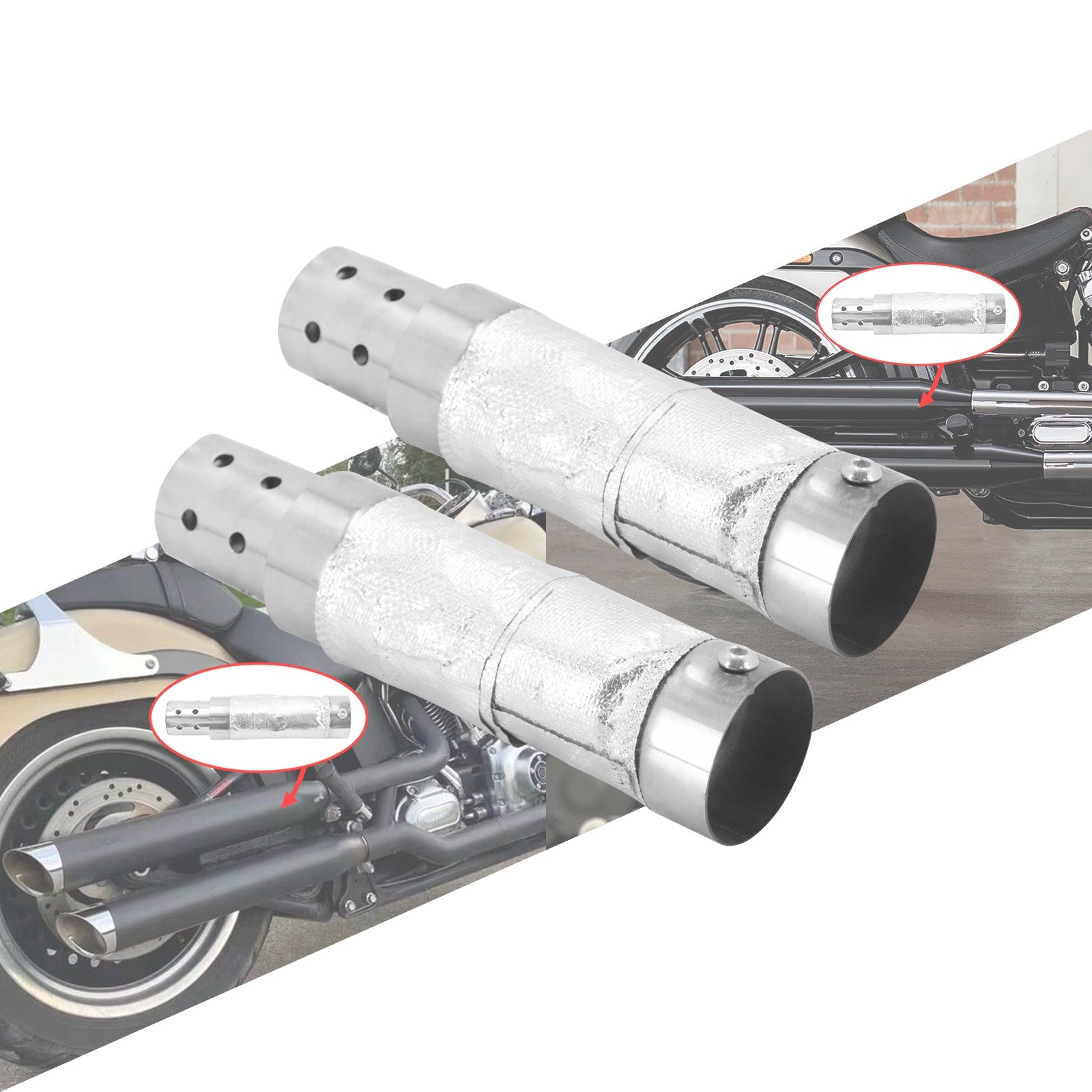 Motorcycle Universal Quiet Baffle Exhaust Pipe Muffler For Harley Sportster XL 48 883 Touring Street Glide Softail Dyna