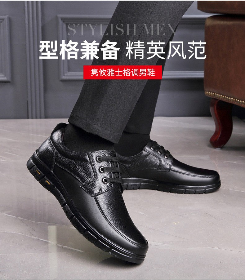 Sapatos Masculinos de Couro Feitos à Mão, Sapatos Sociais Casuais e de Negócios Minimalistas, Modernos, com Cadarço, para Pais de Meia-Idade