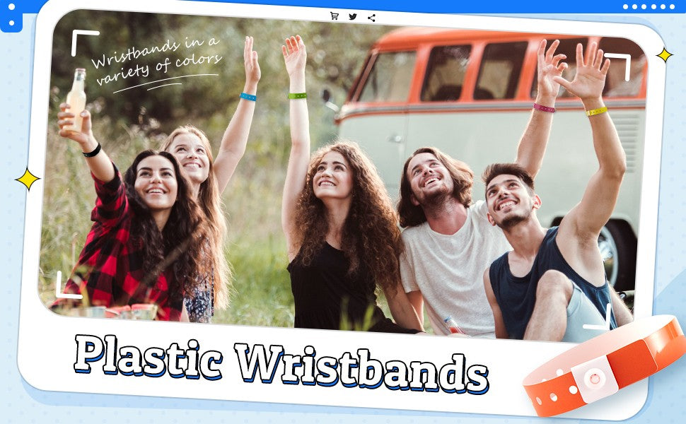 1000 Pcs Neon Wristbands for Events Multicolor Vinyl Wristband Plastic Arm Band Identification Wristband with Snap for Party