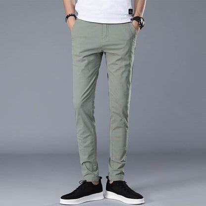 Khaki Casual Cotton Chino Pants Men Straight Leg Trousers Youth Active Sle mid Waist Long Summer Faion Thin Material