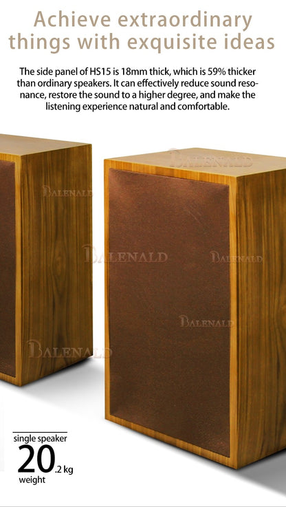 hifi speaker Banlong de alta fidelidade de 12 polegadas com bass coaxial de estante, alto-falantes hifi de alta fidelidade passivos em folha de madeira