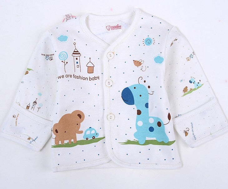 0-3M Newborn Baby Unisex Clothes Underwear Animal Print Shirt and Pants 2PCS Boys Girls Cotton Soft