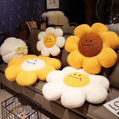 Sunflower Plush Toy Pillow Stuffed Daisy Flower Cushion Flower Shaped Doll Pillow For Kids Girl Bedroom Gift Home And Decor 1 PC