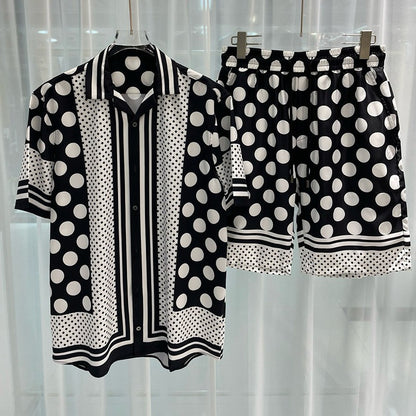 Vintage Men Shirts Sets Summer 3D Print Beach Short Sleeve Shirt Shorts Casual Trip Mens Hawaiian 2 Piece Suit S-2XL Man Blouse