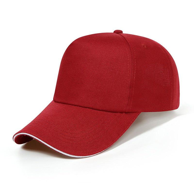 Boné de algodão casual tipo boné de bico de pato, boné de beisebol, viseira de sol, logotipo bordado personalizado