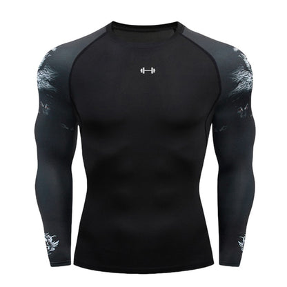 Gym Compression Dry Fit Men's Long Sleeves Fitness T-shirt Spring And Autumn Outdoor Sports Running Tees Sportswear Tops T-shirt