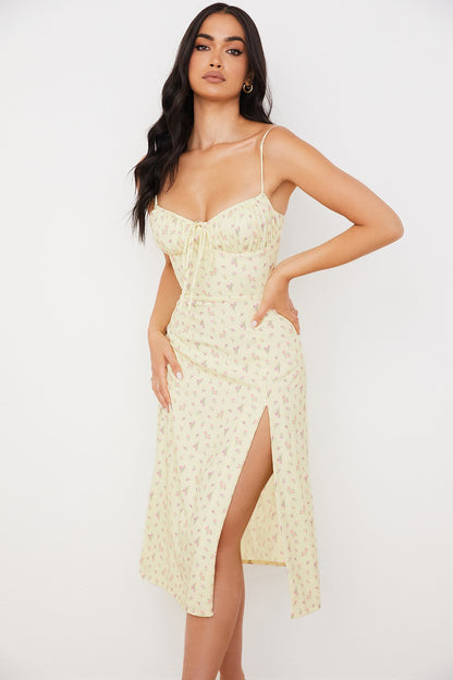 Women Elegant Floral Beach Vacation Bodycon Streetwear Long Dress 2025 Summer Cl
