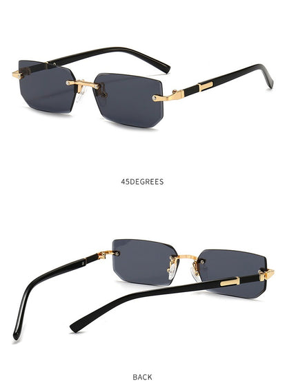 Óculos de Sol da Moda Sem Aro Masculino Feminino Populares Sem Armação Óculos de Sol Masculino Feminino Clássico Pequeno Quadrado Verão Viagem Sombras