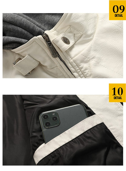 High Quality Men Leather Jacket Scorpion Embroidery Streetwear Windproof Motorcycle Biker Stand Collar Mens PU Leather Jackets