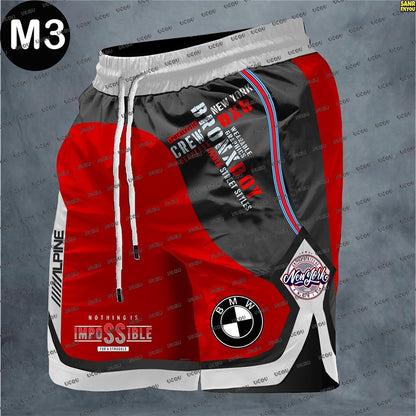 BMW Summer New Motorcycle Shorts Men Breathable Sports Shorts BMW Quick Drying Hawaii Beach Shorts Extreme Sports Racing Shorts
