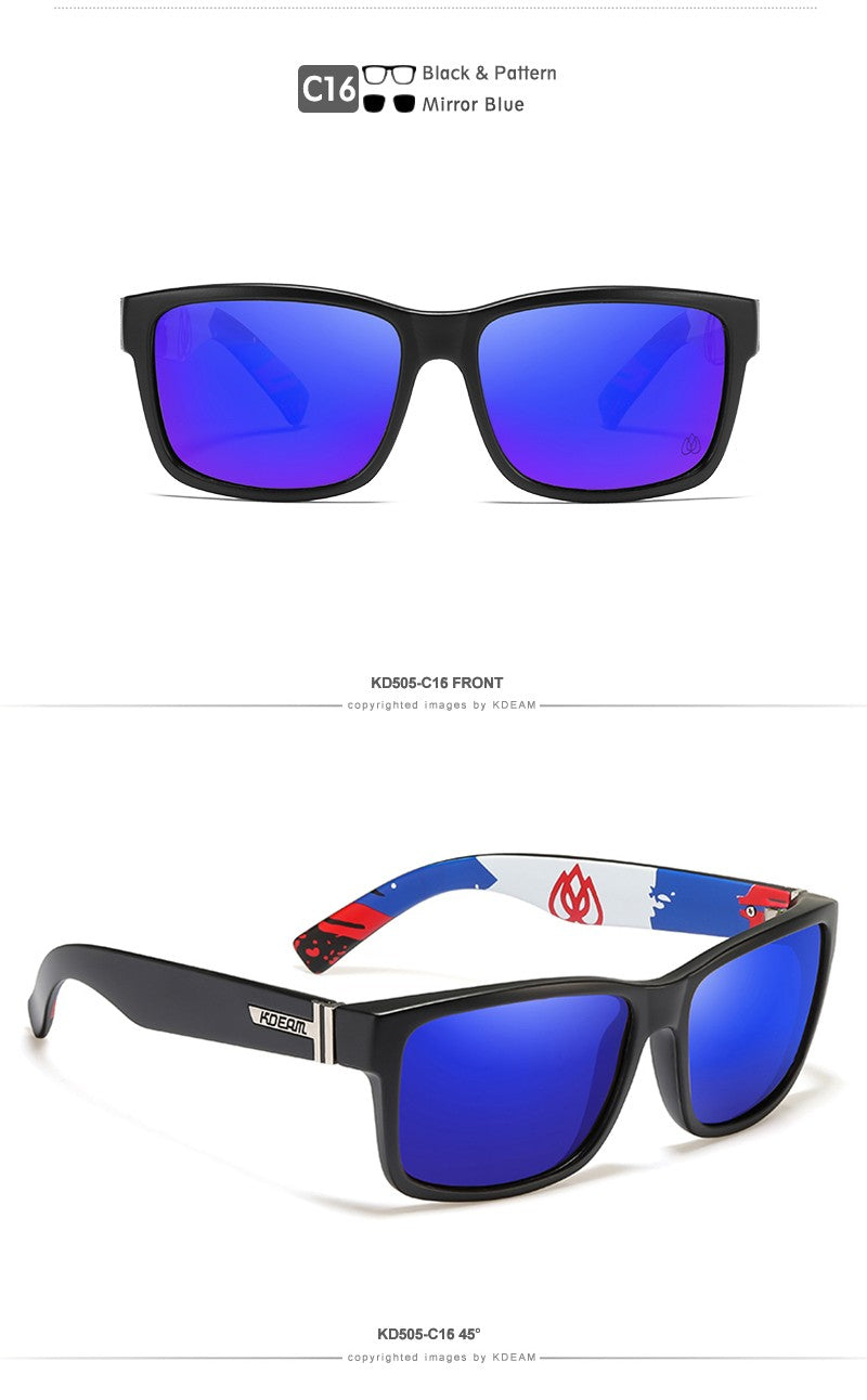 KDEAM Revamp Of Sport Men Sunglasses Polarized Shockingly Colors Sun Glasses Outdoor Driving Photochromic Sunglass With Box