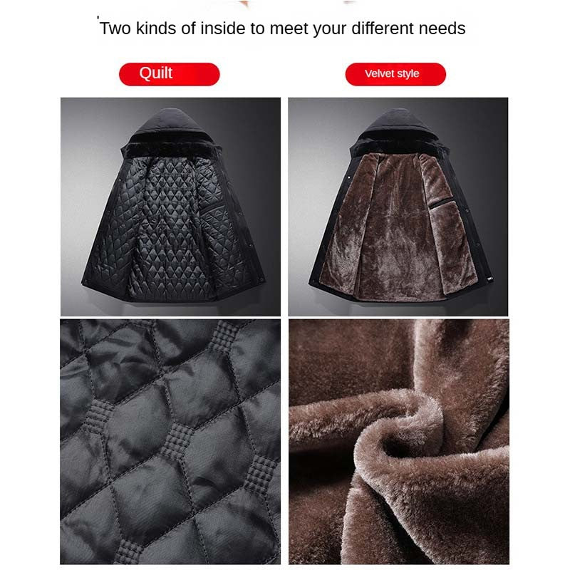 Conjunto Masculino de Pesca Corta-Vento e Quente para Uso Externo, Conjunto de Lã para Montanhismo, Jaqueta de Lã Grossa de Pelúcia para Inverno, Jaqueta Masculina com Capuz