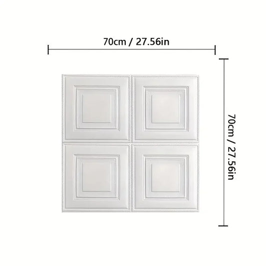 70cm*70cm 3D Room Decor Warm Decoration Self-adhesive Wall Stickers Foam Waterproof Anti-collision Wallpaper Ceiling Background