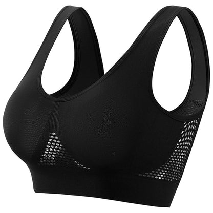 Seamless Mesh Women Sports Bras Fitness Gym Running Underwear Shockproof Bra Wireless 6XL Plus Size Crop Top Breathable Yoga Bra