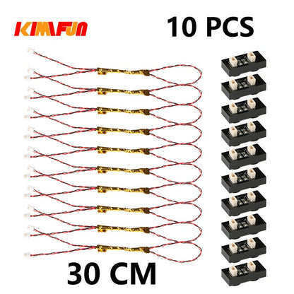 10PCS 0.8mm Pino RGB LED Blocos de Montar USB Lâmpada DIY Luz de Rua Cidade Decoração Elétrica 1X1 Tijolo Compatível com Todas as Marcas