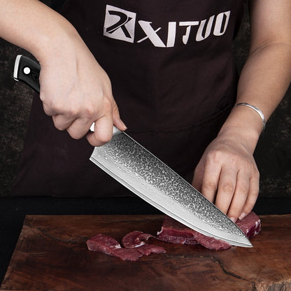 Japanese Damascus Steel Kitchen Chef Knife 1-9 PCS Set Ultra-sharp Cleaver Paring Bread Boning Knife Ergonomic G10 Handle
